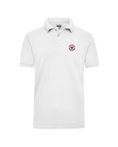 DRK Poloshirt weiß, Stick Rundlogo VS