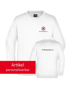 DRK Sweatshirt weiß, Stick Rundlogo VS, personalisiert
